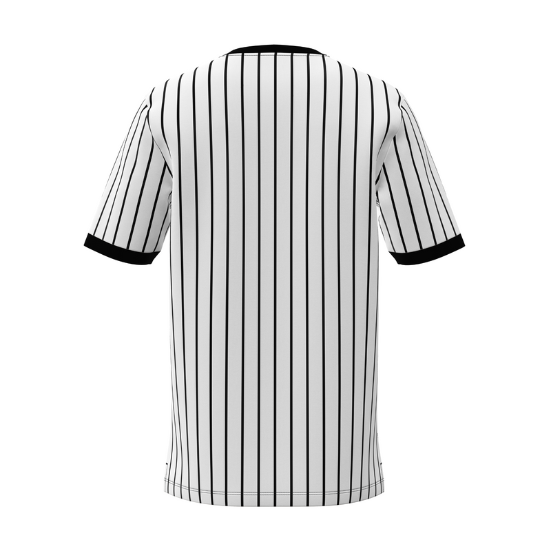 Wrestling and Basketball Referee Shirt Smitty Grey w Black pinstripes Lanyard Loop for Whistle