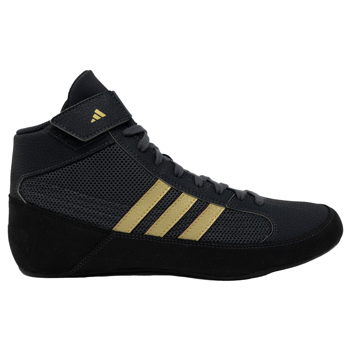 Adidas | HP6872 | HVC 2 Youth | Black/Charcoal/Gold Kids Wrestling Shoes