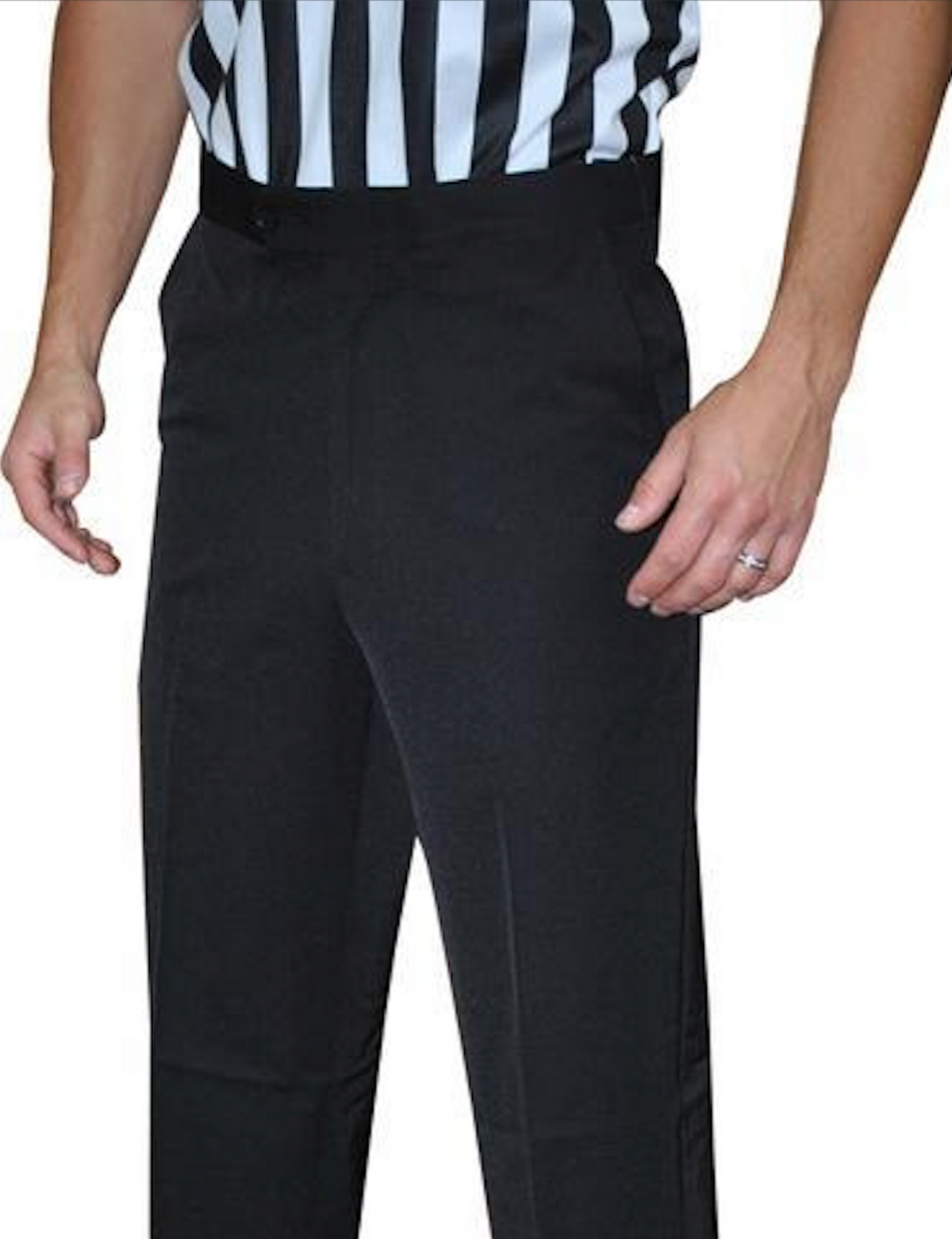 Smitty | BKS-277 | Black Polyester Flat Front Official's Pants w/ Slash Pockets