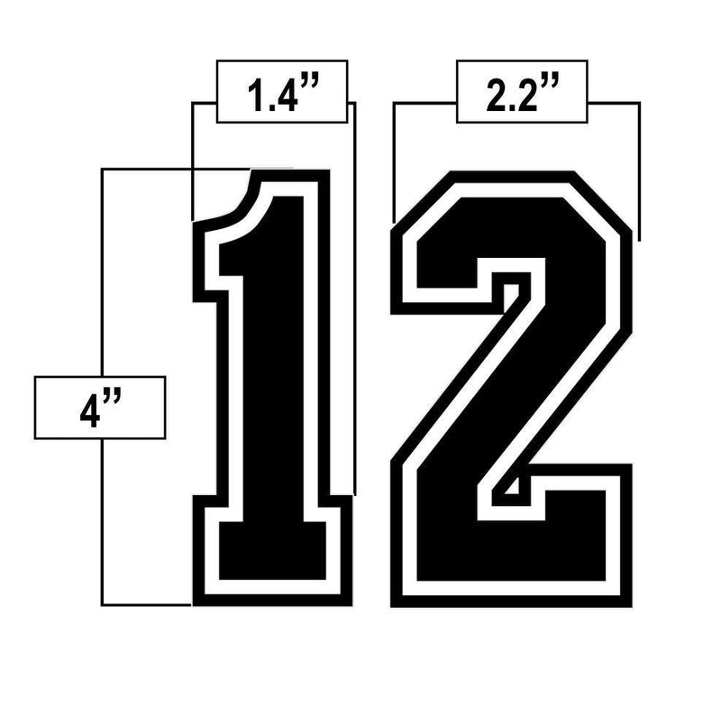 Smitty | 4"  Umpire Numbers | 0-9 | Iron On Or Sew On for Athletic Shirts - Great Call Athletics