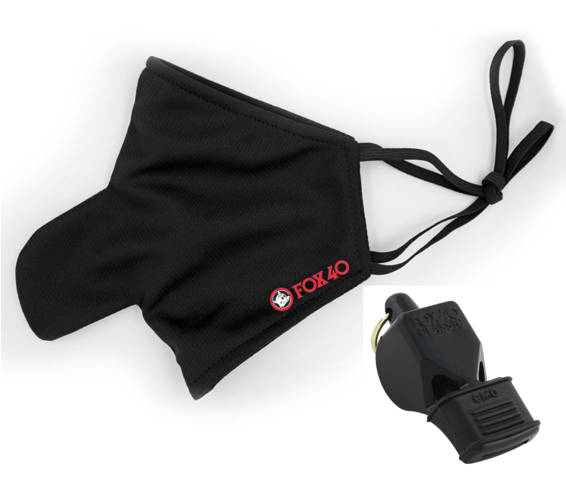 Fox 40 | Whistle Face Mask With Clip | Free Classic CMG Whistle - Great Call Athletics